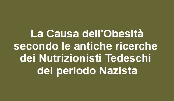La causa dell’Obesità secondo gli storici Nutrizionisti Tedeschi