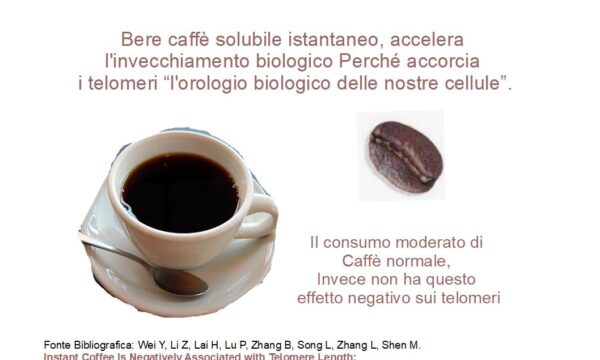 Il caffè istantaneo accorcia i telomeri